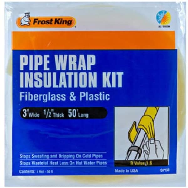 Thermwell Products Thermwell SP50 Fiberglass Pipe Insulation Kit - Plastic Vapor Barrier 433984 - main